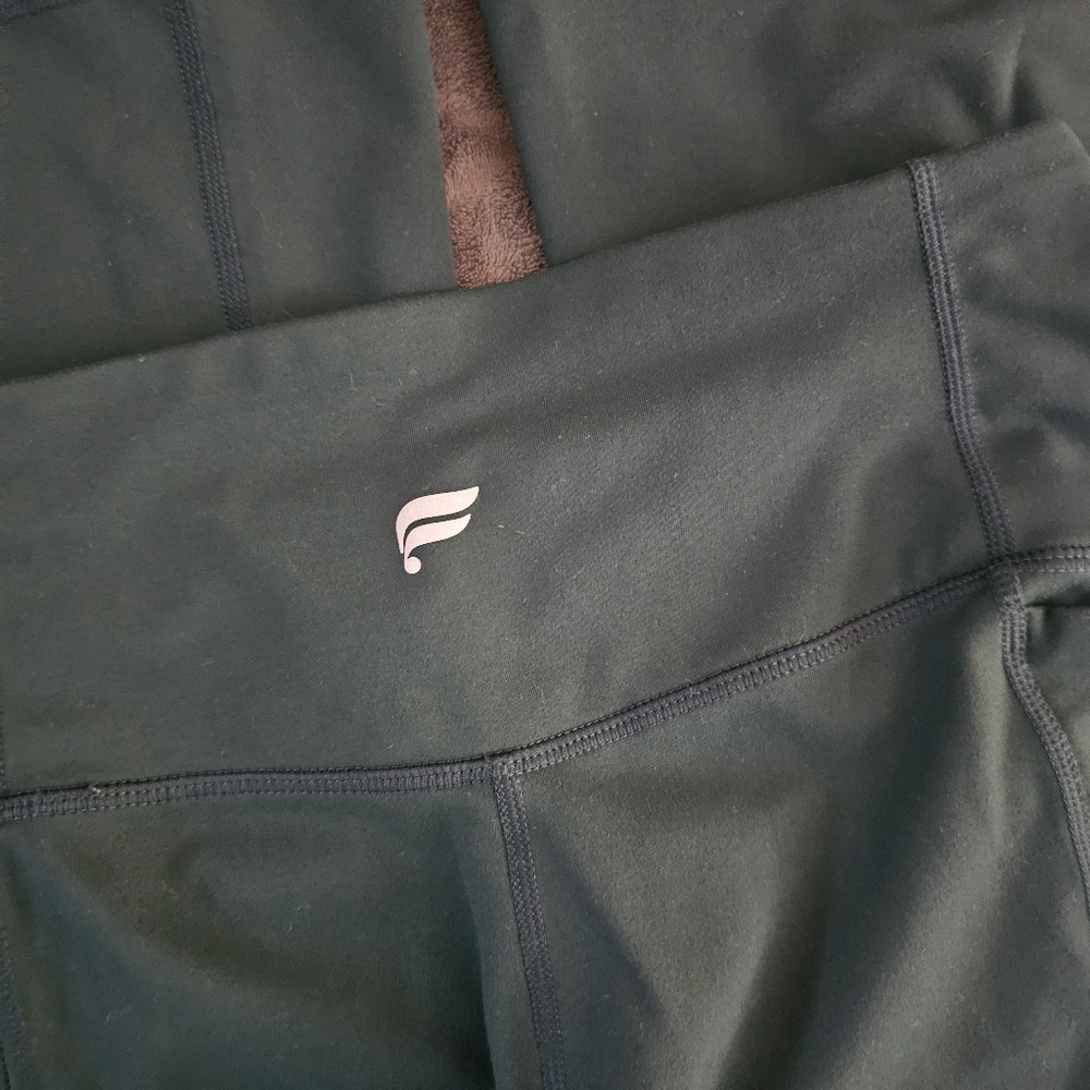 Fabletics SHORT INSEAM High-Waist Crossover Flare in Deep Sea Green - Picture 6 of 9